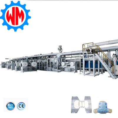 comprar Eficiencia estable del 90% Máquina de pañales para adultos Línea de producción de pañales de pulpa de pelusa online manufacture