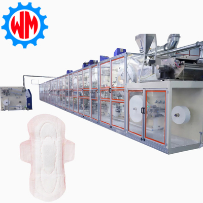 comprar Línea de producción de compresas sanitarias de nuevo diseño de gran venta con máquina empacadora de fácil operación Fabricación en línea