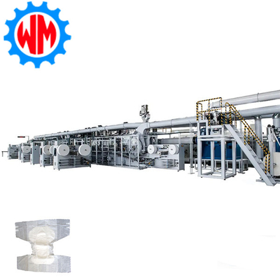 comprar Línea de producción de pañales para adultos de alta venta, avanzada, 350 piezas/min con 2-3 operadores Fabricación en línea