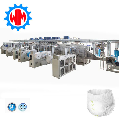 Línea de producción de pantalones de entrenamiento para bebés de baja energía con sistema de embalaje opcional