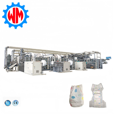 98% de rendimiento Máquina para hacer pañales para bebés con servo completo 800 pcs/min Certificado ISO CE
